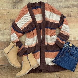 AE Long Striped Soft Cozy Cardigan - Excellent Condition